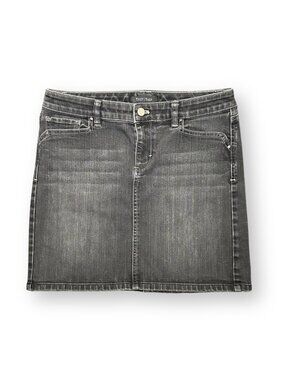 White House Black Market Black Denim Mini Skirt Size 4